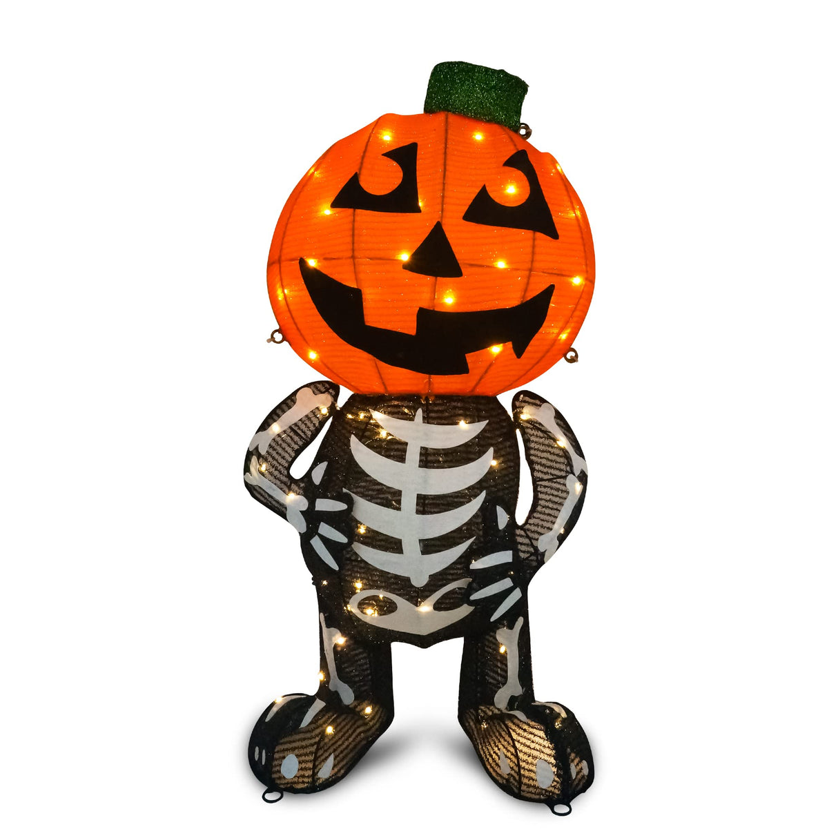 2.5' Halloween Decoration Outdoor Pumpkin w/ Skull Body | 60 LED's | Brand New