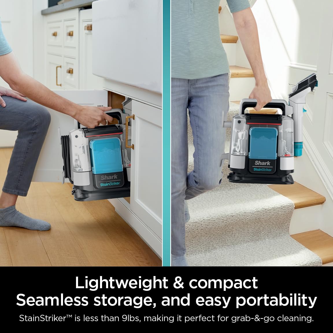 Shark PX201 StainStriker Portable Carpet & Upholstery Cleaner, Spot, Stain, & Odor Eliminator, 3 Attachments, Perfect for Pets, Carpet, Area Rugs, Couches, Upholstery, Cars & More, White