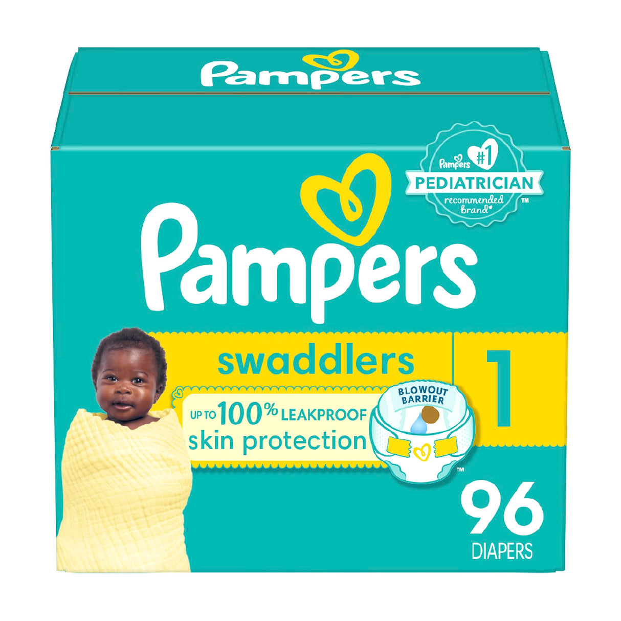 Pampers Swaddlers Diapers Size 1, 96 count - Disposable Diapers