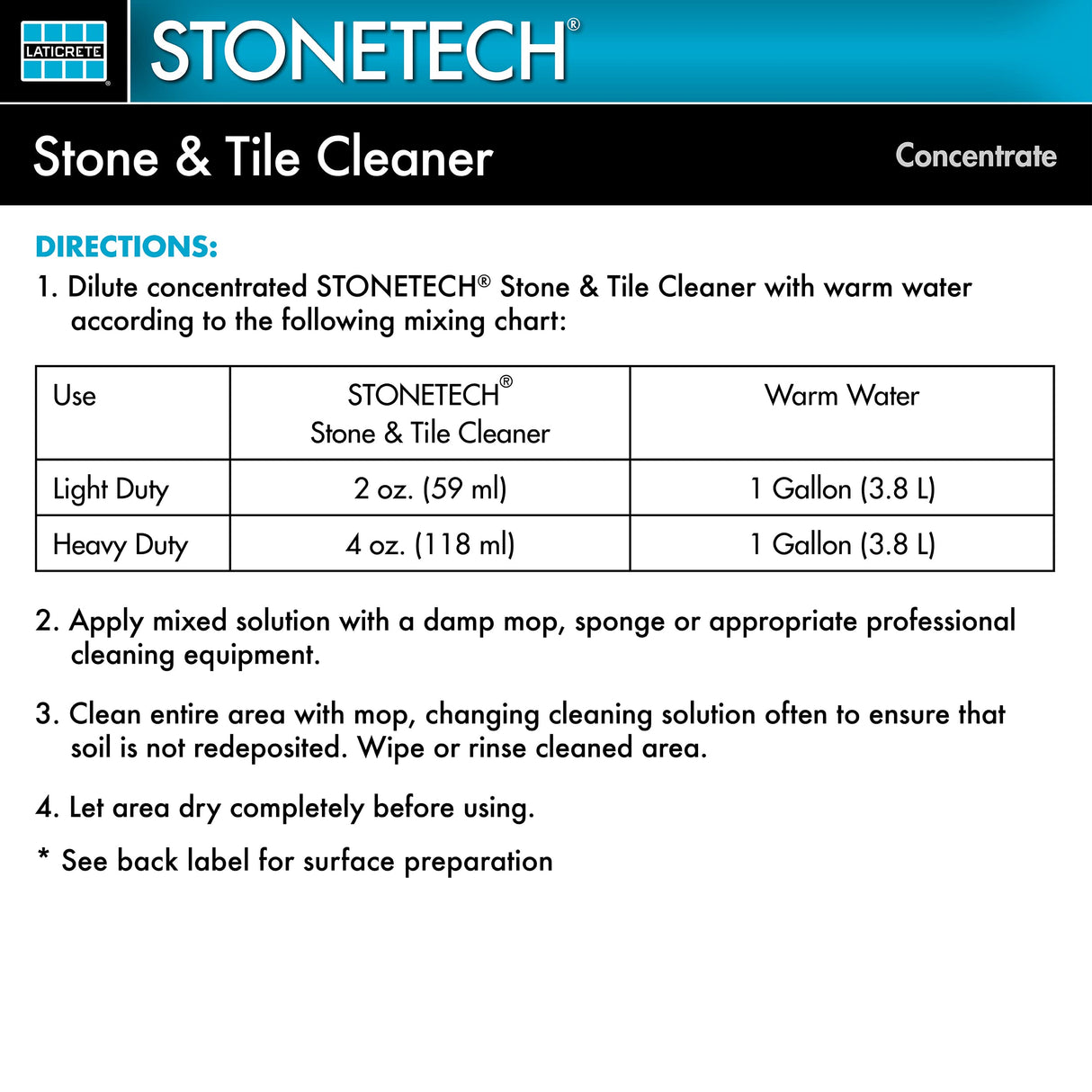 STONETECH Stone & Tile Cleaner, 1 Quart/32OZ (946ML) Bottle