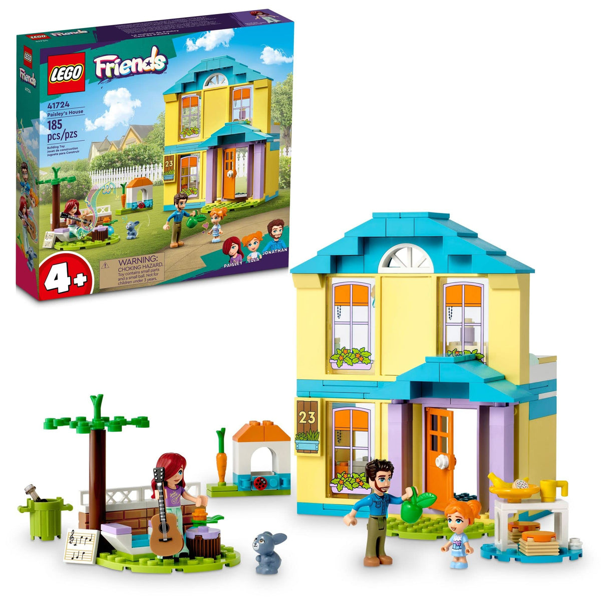 LEGO Friends Paisley’s House 41724, Doll House Toy for Girls and Boys 4 Plus Years Old, Playset with Accessories including Bunny Figure, Birthday Gift