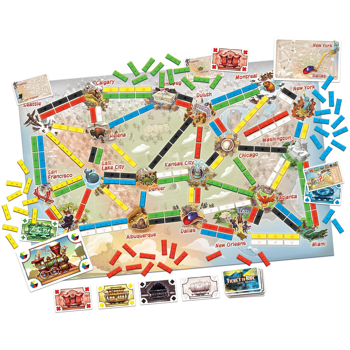 Ticket to Ride First Journey Board Game - Fun and Easy for Young Explorers! Train Strategy Game, Family Game for Kids & Adults, Ages 6+, 2-4 Players, 15-30 Min Playtime, Made by Days of Wonder