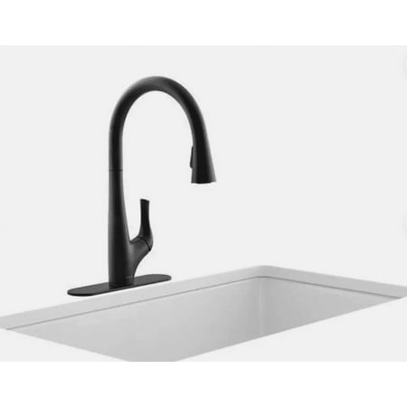 The Bold of Kohler Bevin Matte Black Pull Down Kitchen Faucet