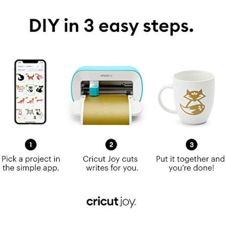 Cricut Joy Machine - A Compact, Portable DIY Smart Machine for Creating Customized Labels, Cards & Crafts, Works with Iron-on, Vinyl, Paper & Smart Materials, Bluetooth-Enabled (iOS/Android/Windows)