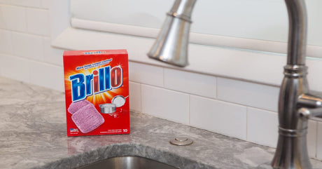 Brillo Single Use Steel Wool Soap Pads, Smaller Size Original Red Scent, 15 Count (Pack of 12)
