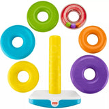 Fisher-Price Toddler Toy Giant Rock-A-Stack, 6 Stacking Rings with Roly-Poly Base for Ages 1+ Years, 14+ Inches Tall