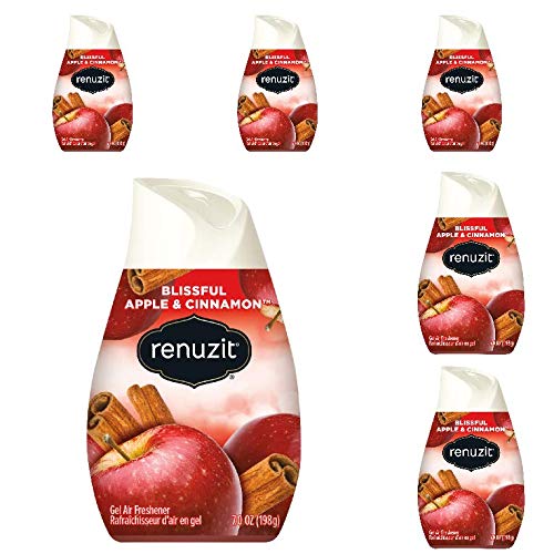 6 Renuzit Gel Air Freshener, Blissful Apple & Cinnamon, 7oz ea