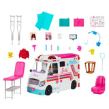 Askshy Barbie Toys, Transforming Ambulance and Clinic Playset with Lights, Sounds and 20+ Accessories, Care Clinic, HKT79