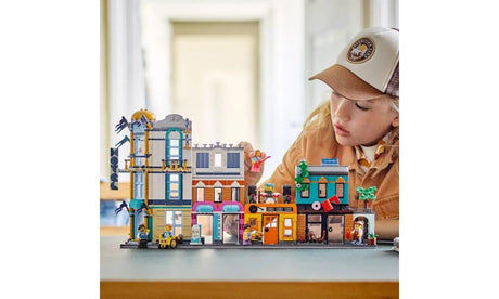 LEGO Creator Main Street 31141 Building Toy Set, 3 in 1 Features a Toy City Art Deco Building, Market Street Hotel, Café Music Store and 6 Minifigures, Endless Play Possibilities for Boys and Girls