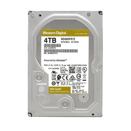 Western Digital 4TB WD Gold Enterprise Class Internal Hard Drive - 7200 RPM Class, SATA 6 Gb/s, 256 MB Cache, 3.5" - WD4003FRYZ