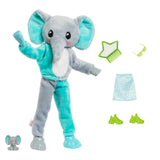 Barbie Cutie Reveal Fashion Doll, Jungle Series Elephant Plush Costume, 10 Surprises Including Mini Pet & Color Change