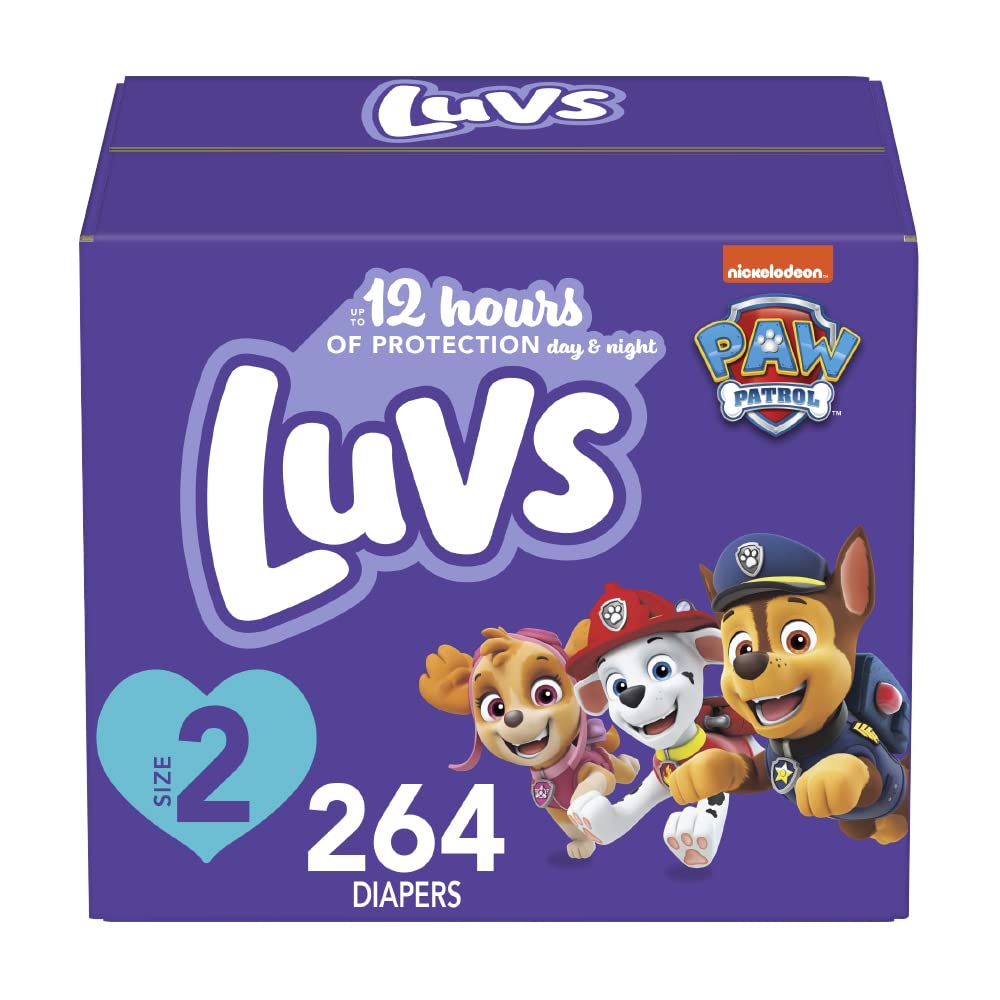 Luvs Diapers - Size 2, 264 Count, Paw Patrol Disposable Baby Diapers