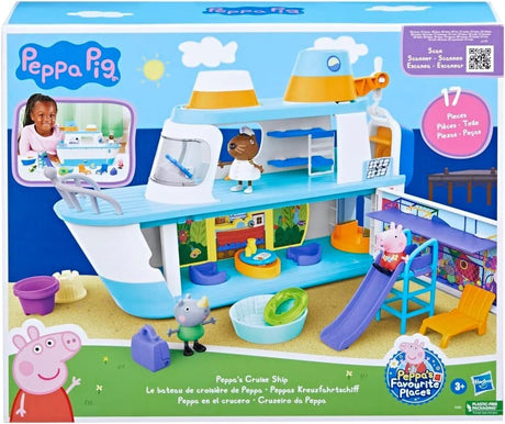 Peppa Pigs Cruise Ship, Peppa Pig Playset with 17 Pieces, Preschool Toys, Ages 3+