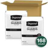 Depend Incontinence Guards/Incontinence Pads for Men/Bladder Control Pads, Maximum Absorbency, 168 Count (2 Packs of 84), Packaging May Vary