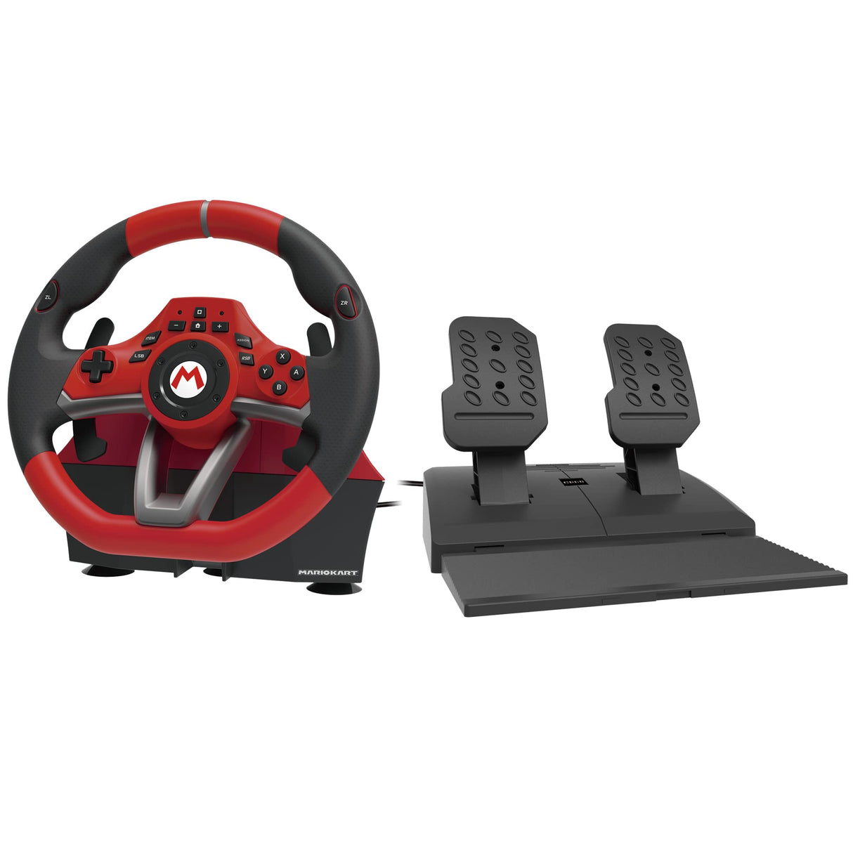 Hori - Red and Black, Super Mario Kart Edition, Nintendo Switch, Deluxe Pro Video Game Racing Wheel