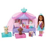 Barbie Princess Adventure Chelsea Princess Storytime Playset, with Chelsea Doll, Canopy Bed, 2 Pets and Accessories, Gift for 3 to 7 Year Olds