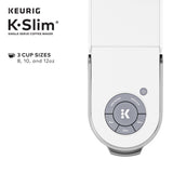 Keurig K- Slim Single Serve K-Cup Pod Coffee Maker, Multistream Technology, White