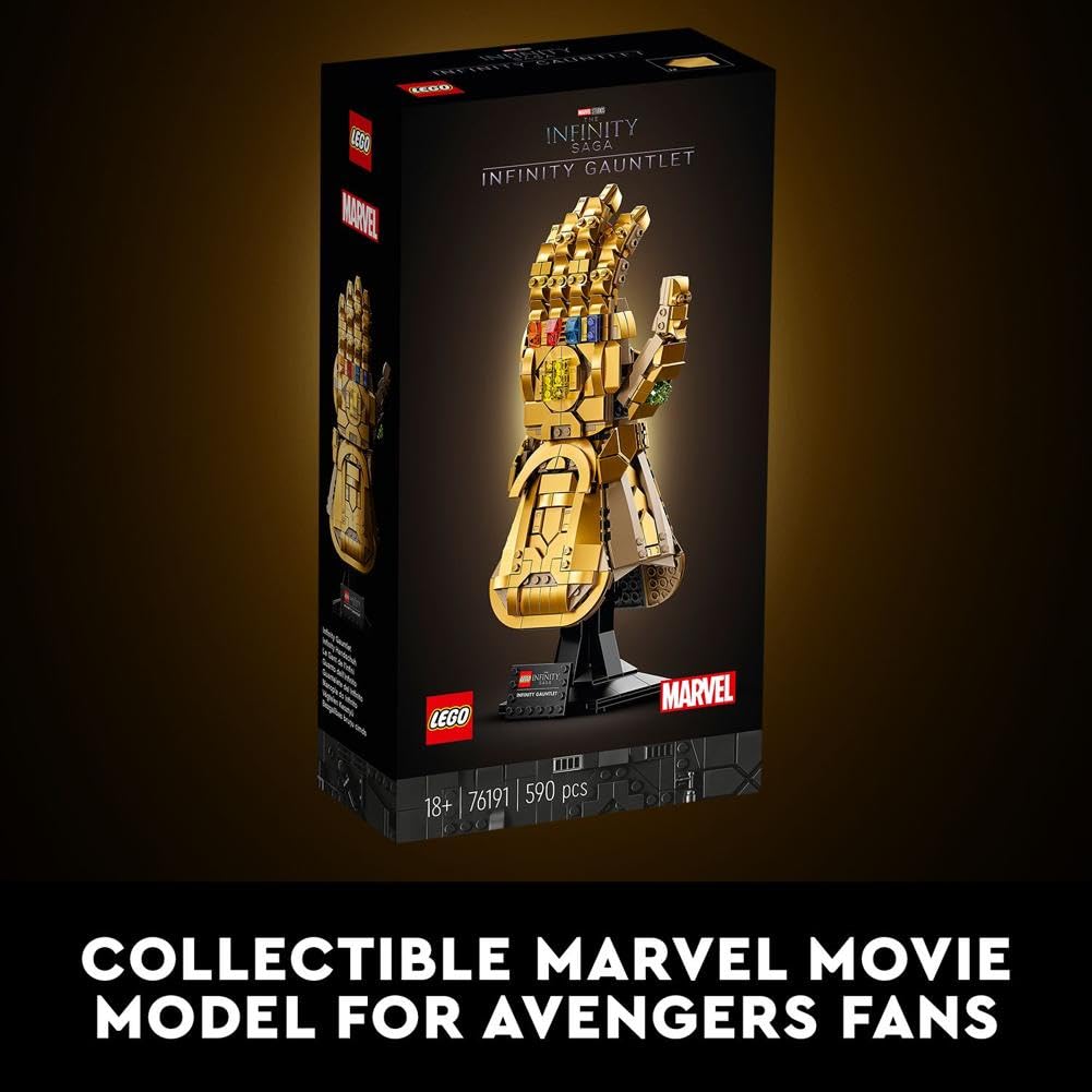 LEGO Marvel Infinity Gauntlet Set 76191 Collectible Thanos Glove with Infinity Stones, Building Set, Avengers Gift Idea for Adults and Teens, Model Kits for Decoration and Display