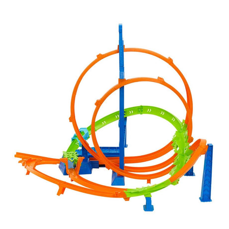 Hot Wheels Track Set, Epic Crash Dash with 5 Crash Zones, Motorized Booster and 1 Hot Wheels 1:64 Scale Toy Car, Easy Storage