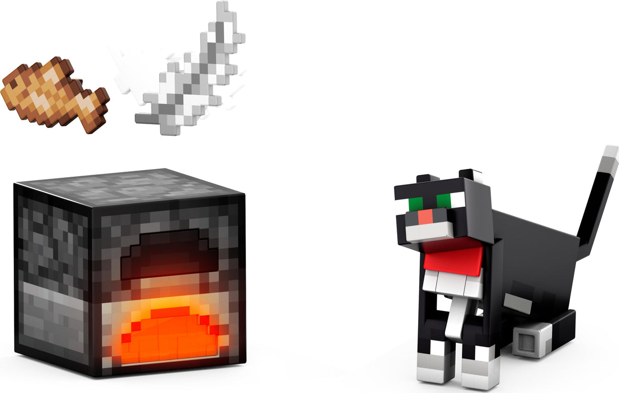 Minecraft Diamond Level Tuxedo Cat Action Figure