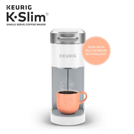 Keurig K- Slim Single Serve K-Cup Pod Coffee Maker, Multistream Technology, White