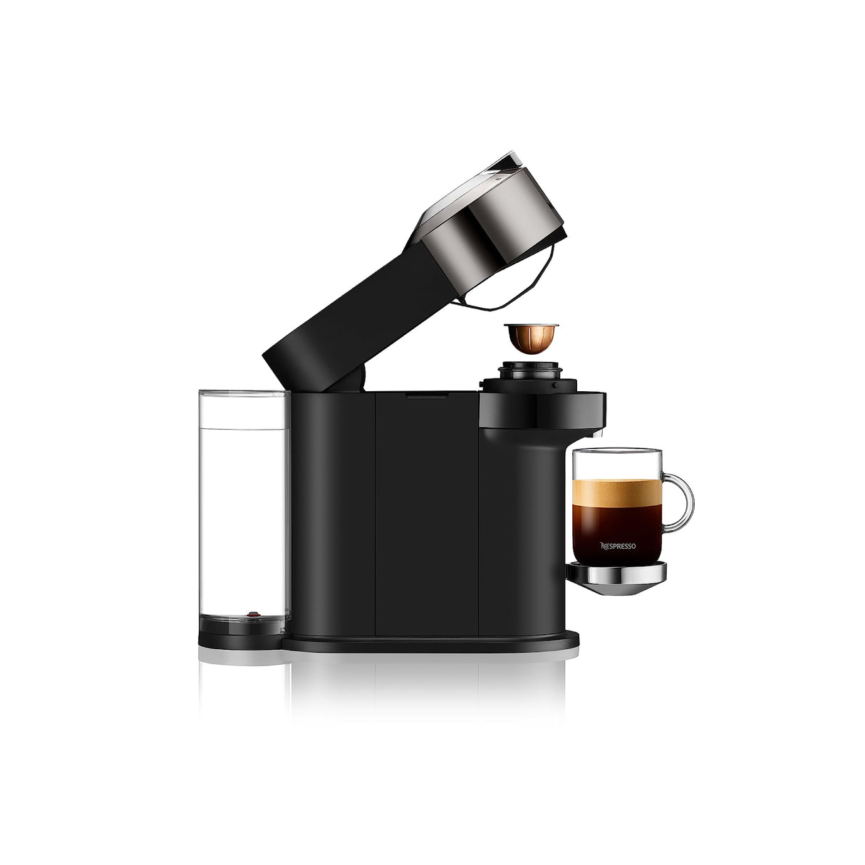 Nespresso Vertuo Next Deluxe Coffee and Espresso Maker, Pure Chrome with Aeroccino Milk Frother,1.1 liter, Black,Dark Chrome