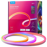 Govee 6.5ft Wi-Fi RGBIC White and Multiple Color Neon Rope Light for Living Room Dining Room