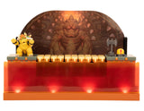 SUPER MARIO Nintendo Super Mario Deluxe Bowser Battle Playset with Lights and Sounds, 2.5 Inch Bowser Action Figure Included