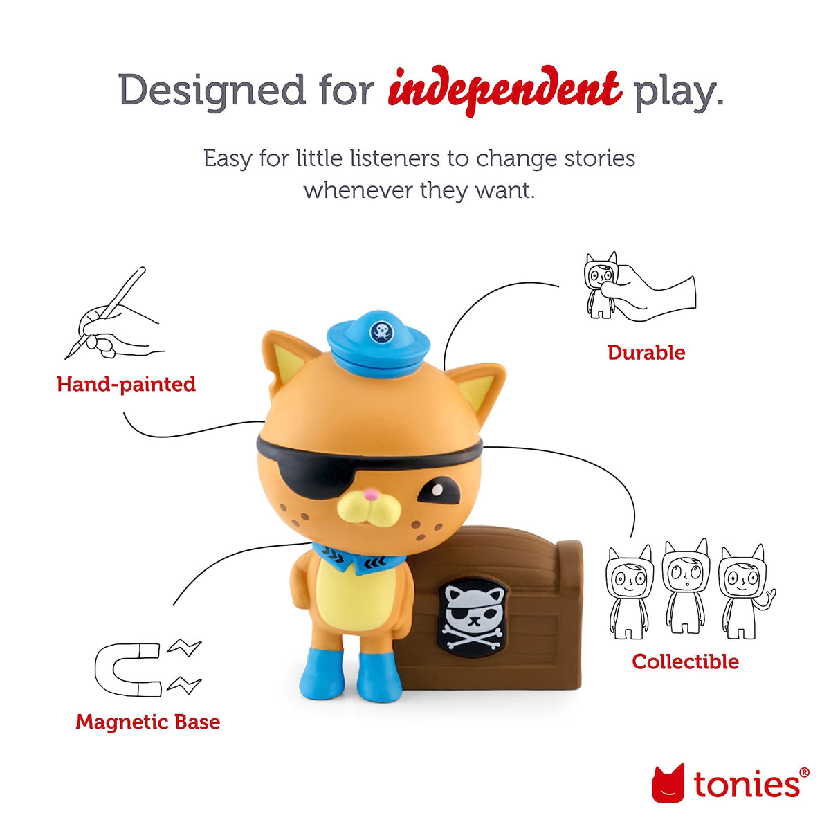 Tonies Octonauts: Kwazii, Audio Play Figurine for Portable Speaker, Small, Multicolor, Plastic