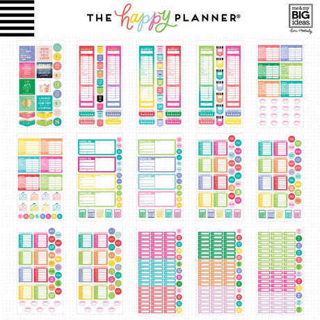 me & my BIG ideas Sticker Value Pack for Mini Planner - The Happy Planner Scrapbooking Supplies - Budget Theme - Multi-Color - Great for Projects, Scrapbooks & Albums - 30 Sheets, 1131 Stickers Total