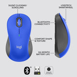 Logitech Signature M550 L Mouse - Optical - Wireless - 32.81 ft - Bluetooth - Blue - USB - 4000 dpi - Scroll Wheel - 3 Button(s) - 3 Programmable Button(s) - Large Hand/Palm Size - 1 x AA Battery S...