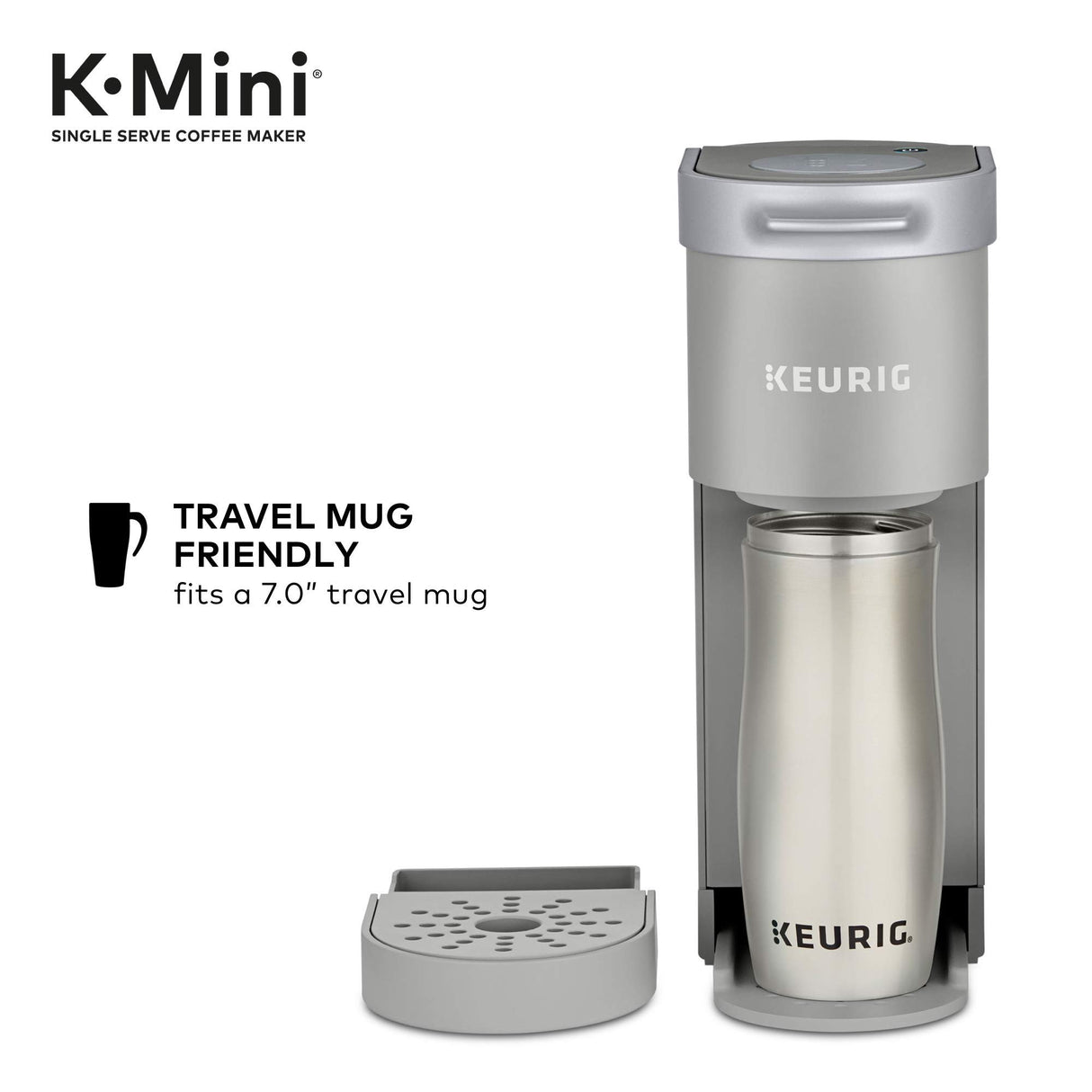 Keurig K-Mini Single Serve Coffee Maker, Studio Gray, 6 to 12 oz. Brew Sizes