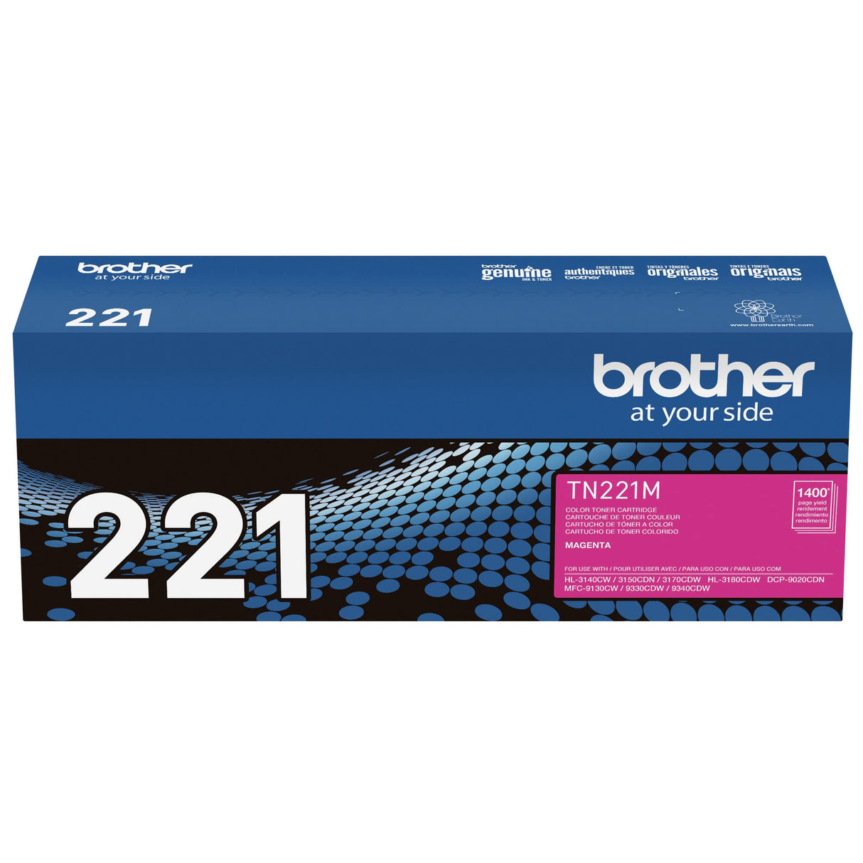 Brother Genuine Magenta Standard-yield Printer Toner Cartridge, TN221M