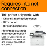 HP LaserJet Pro MFP 4101fdwe Wireless Black & White Monochrome Printer with HP+ Smart Office Features and Fax