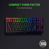 Razer BlackWidow V3 Tenkeyless TKL Mechanical Gaming Keyboard: Green Mechanical Switches - Tactile & Clicky - Chroma RGB Lighting - Compact Form Factor - Programmable Macros