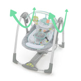 Ingenuity Swing 'n Go Portable 5-Speed Baby Swing Infant Seat with Music - Hugs & Hoots (Unisex)