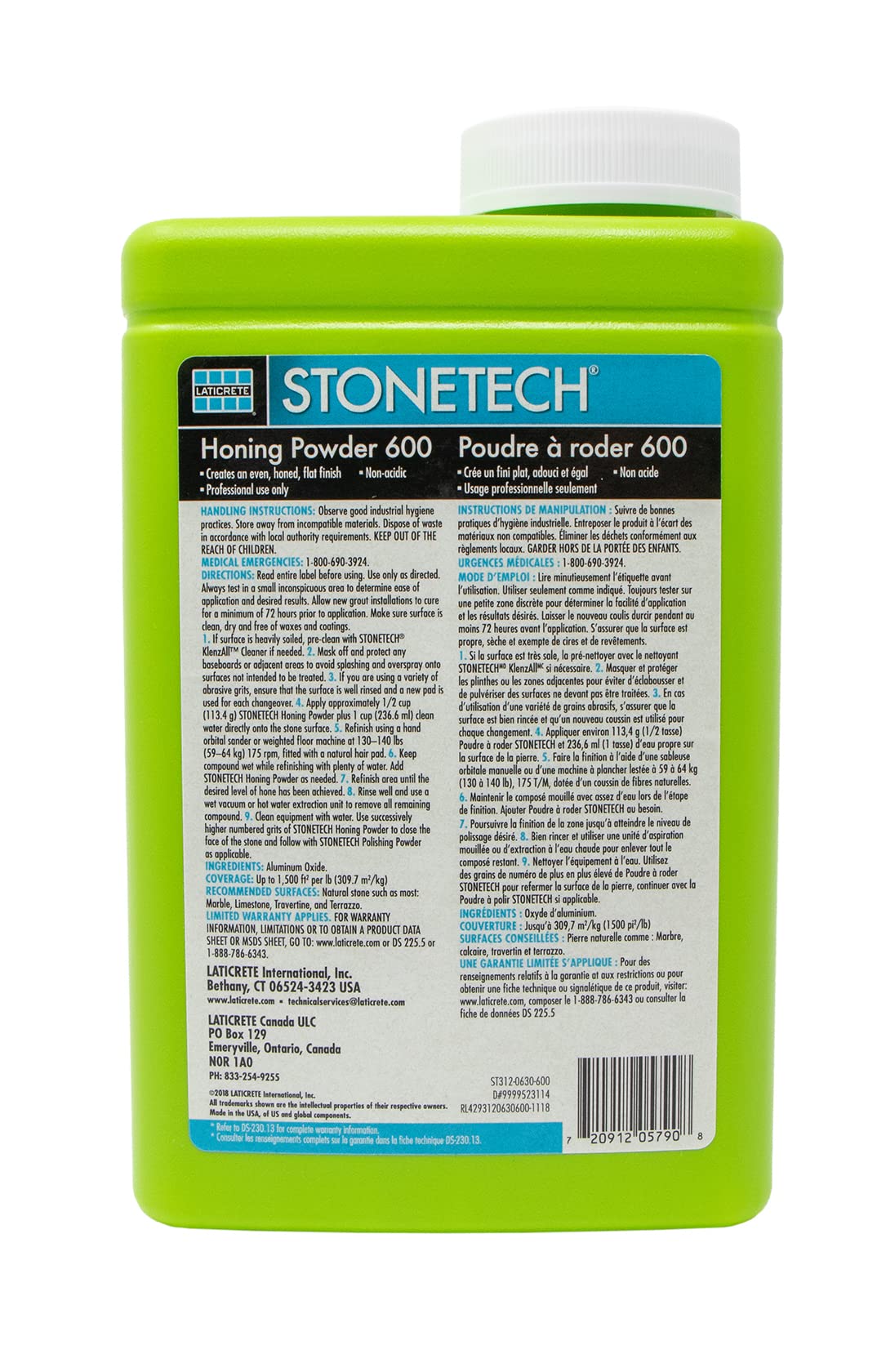 STONETECH Honing Powder 600, 600 Grit/1.9LB (850G) Bottle