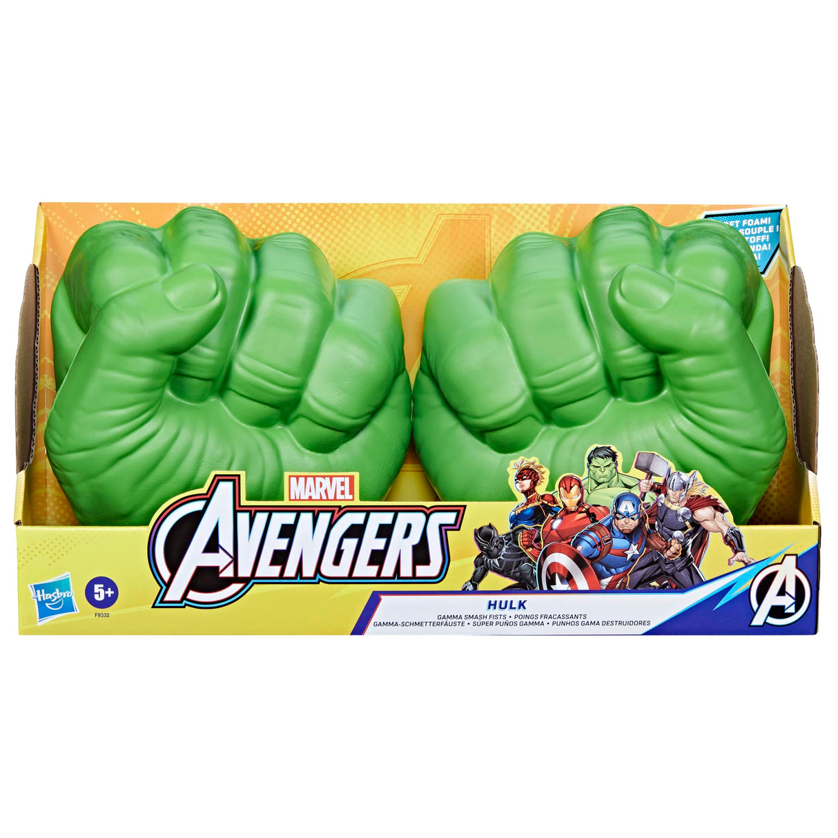 Marvel Hulk Gamma Smash Fists, Soft Foam Role Play Toy, Avengers Super Hero Toys for Kids Ages 5 and Up