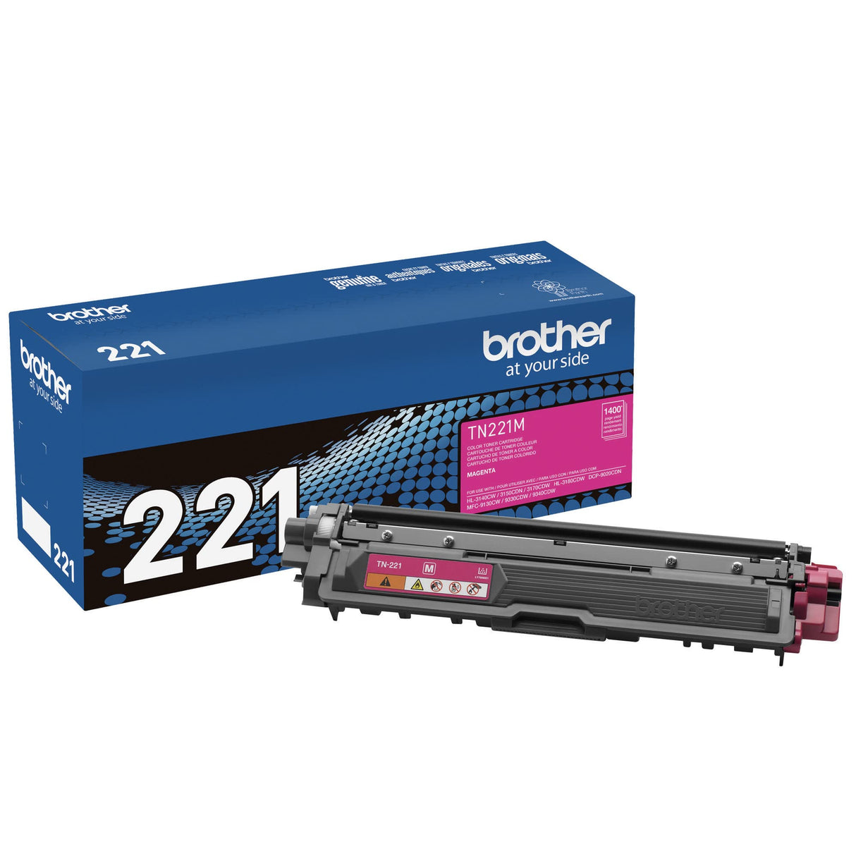 Brother Genuine Magenta Standard-yield Printer Toner Cartridge, TN221M