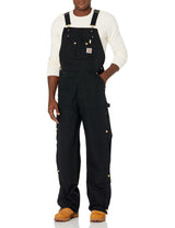 Carhartt Men's Loose Fit Firm Duck Bib Overall, Black, 34W x 30L