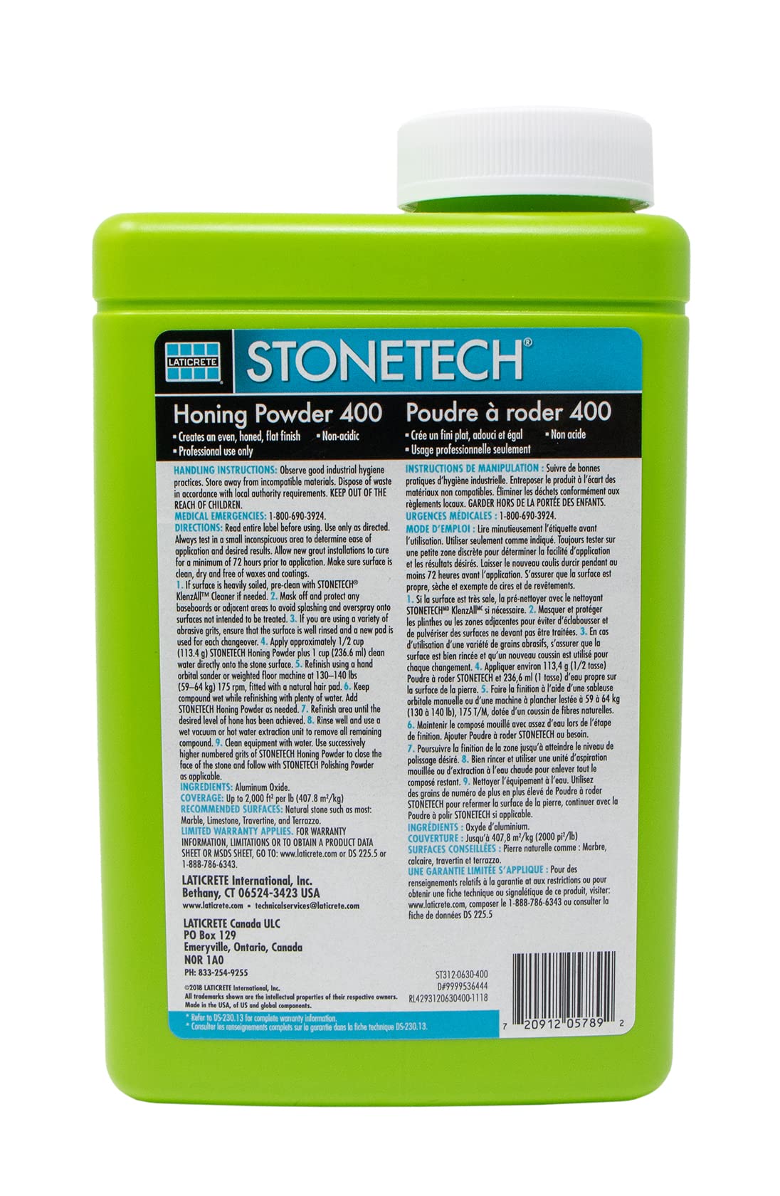 STONETECH Honing Powder 400, 400 Grit/1.9LB (850G) Bottle