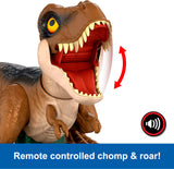 Mattel Jurassic World Chaos Theory Roarin’ Frenzy T Rex RC Toy, Motorized Remote Control Tyrannosaurus Rex Dinosaur, Multiple Movement Modes & Sounds