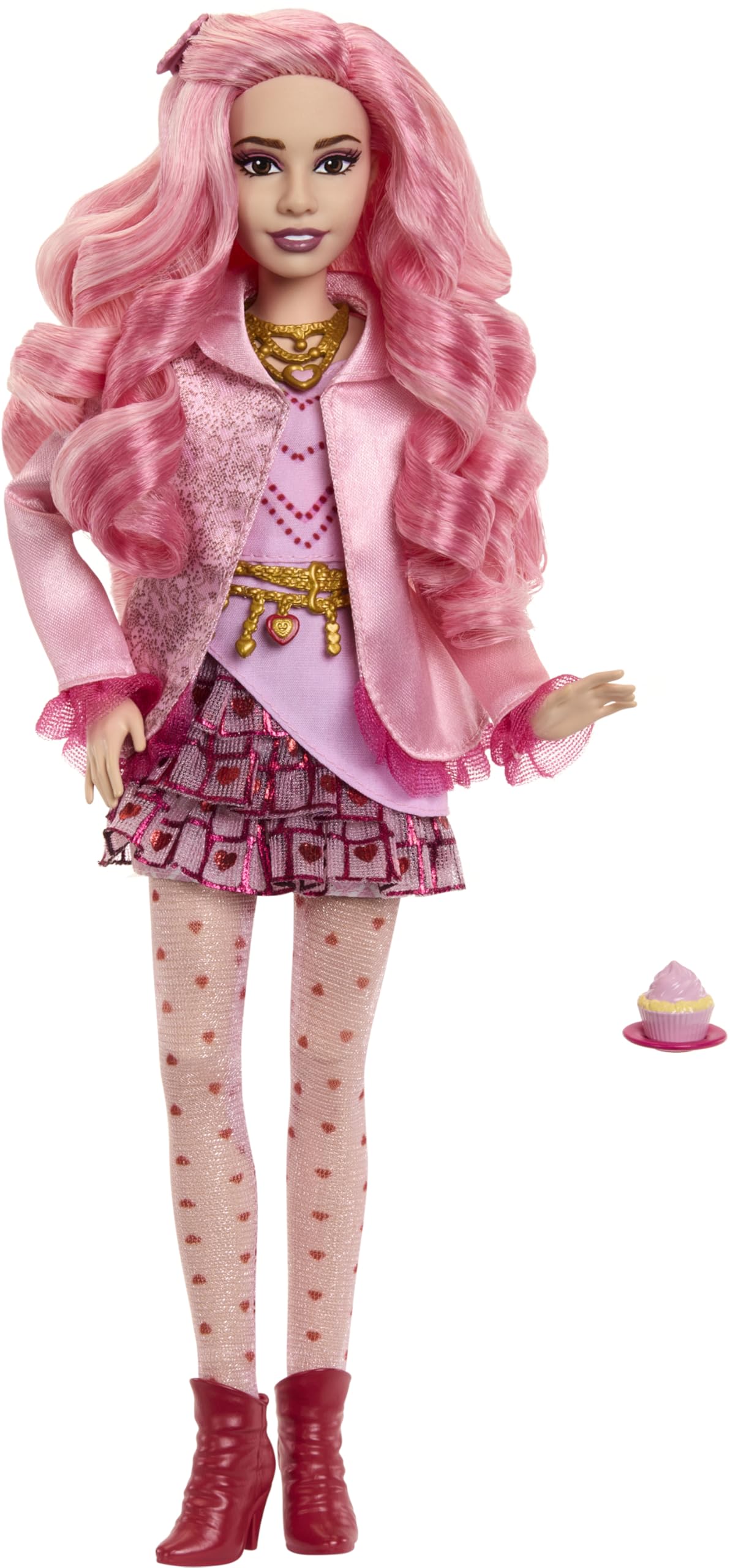 Mattel Disney Descendants: The Rise of Red Fashion Doll & Accessory - Bridget, Young Queen of Hearts with Movie-Inspired Clothes & Cupcake