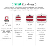 Cricut EasyPress 2 Heat Press Machine (9 in x 9 in), Ideal for T-Shirts, Tote Bags, Pillows, Aprons & More, Precise Temperature Control, Features Insulated Safety Base & Auto-Off, Mint