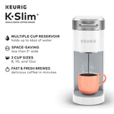 Keurig K- Slim Single Serve K-Cup Pod Coffee Maker, Multistream Technology, White