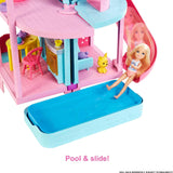 Barbie Dollhouse, Chelsea Playhouse Set with Transforming Areas & 20+ Pieces, Includes 2 Pets, Pool, Furniture & Accessories