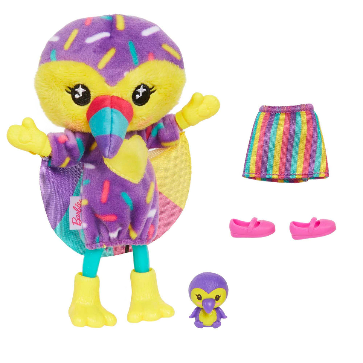 Barbie Cutie Reveal Chelsea Small Doll, Jungle Series Toucan Plush Costume, 7 Surprises Include Mini Pet & Color Change