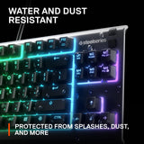 SteelSeries Apex 3 TKL RGB Gaming Keyboard - Tenkeyless - Water & Dust Resistant - PC and USB-A