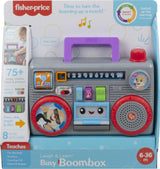 Fisher-Price Laugh & Learn Busy Boombox, Retro-Inspired Musical Infant Activity Toy with Learning Content for Baby and Toddlers