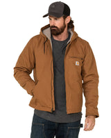 Carhartt Men's Washed Duck Sherpa Lined Hooded Work Jacket Brown XX-Large  US